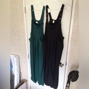 2 HALARA Pockets Waffle Casual Overalls Size L